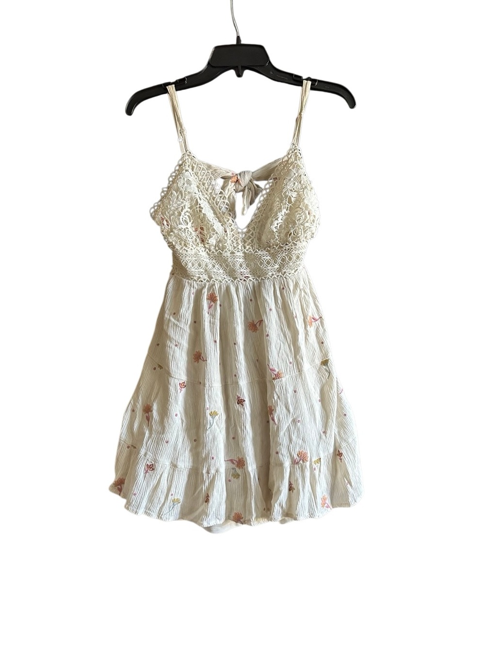Boot Barn A.Tap Crocheted Top Embroidered Floral Mini Dress. Size Large. - Picture 6 of 16